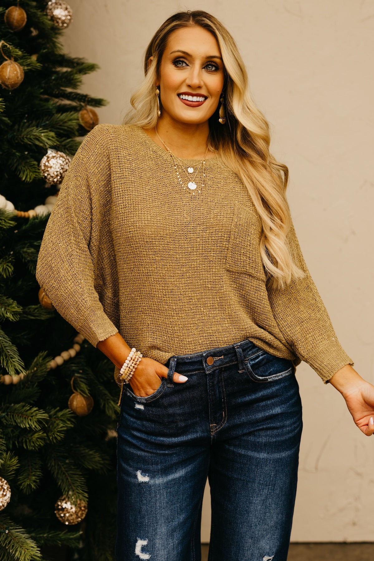 The Norma Dolman Sleeve Pocket Sweater