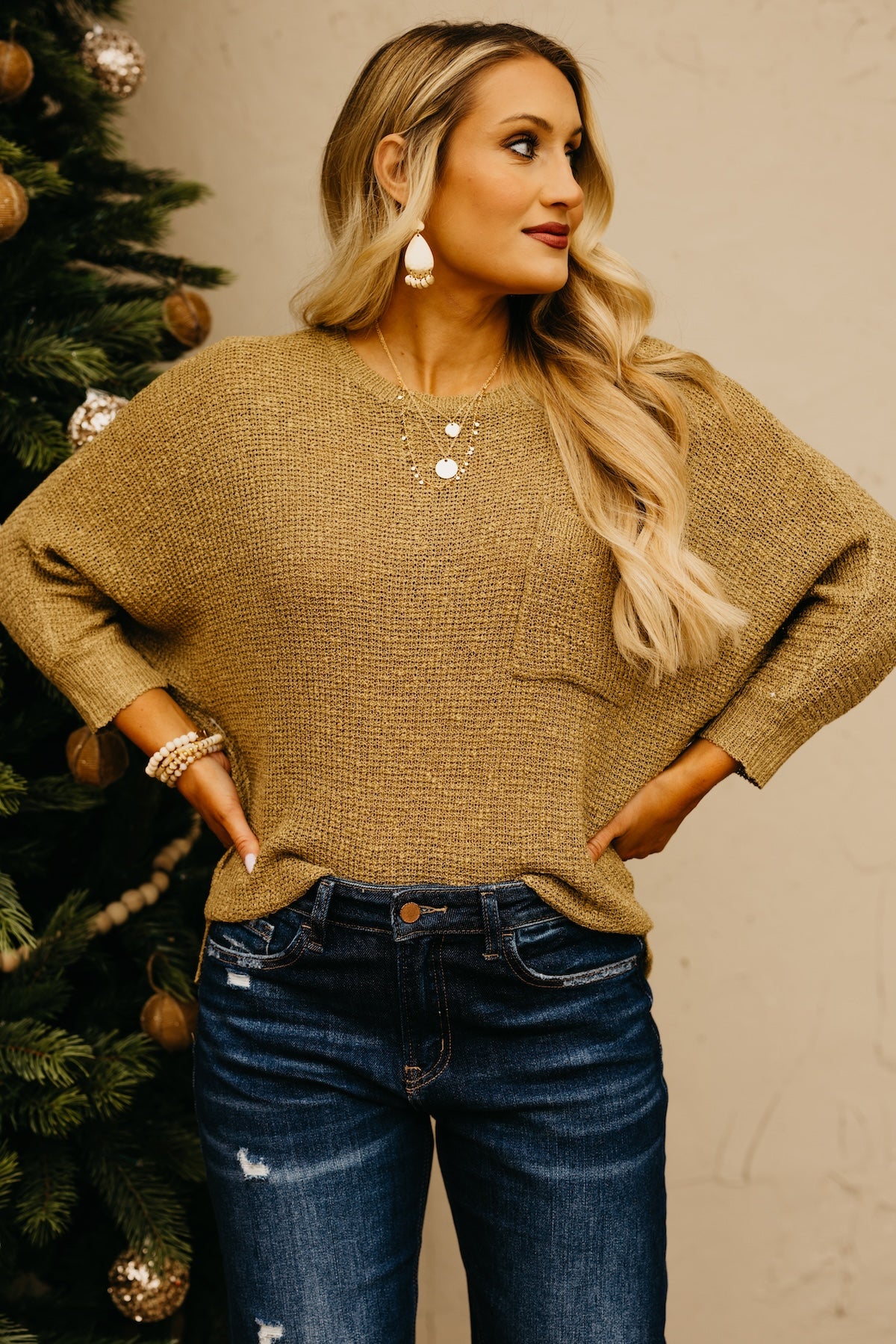 The Norma Dolman Sleeve Pocket Sweater