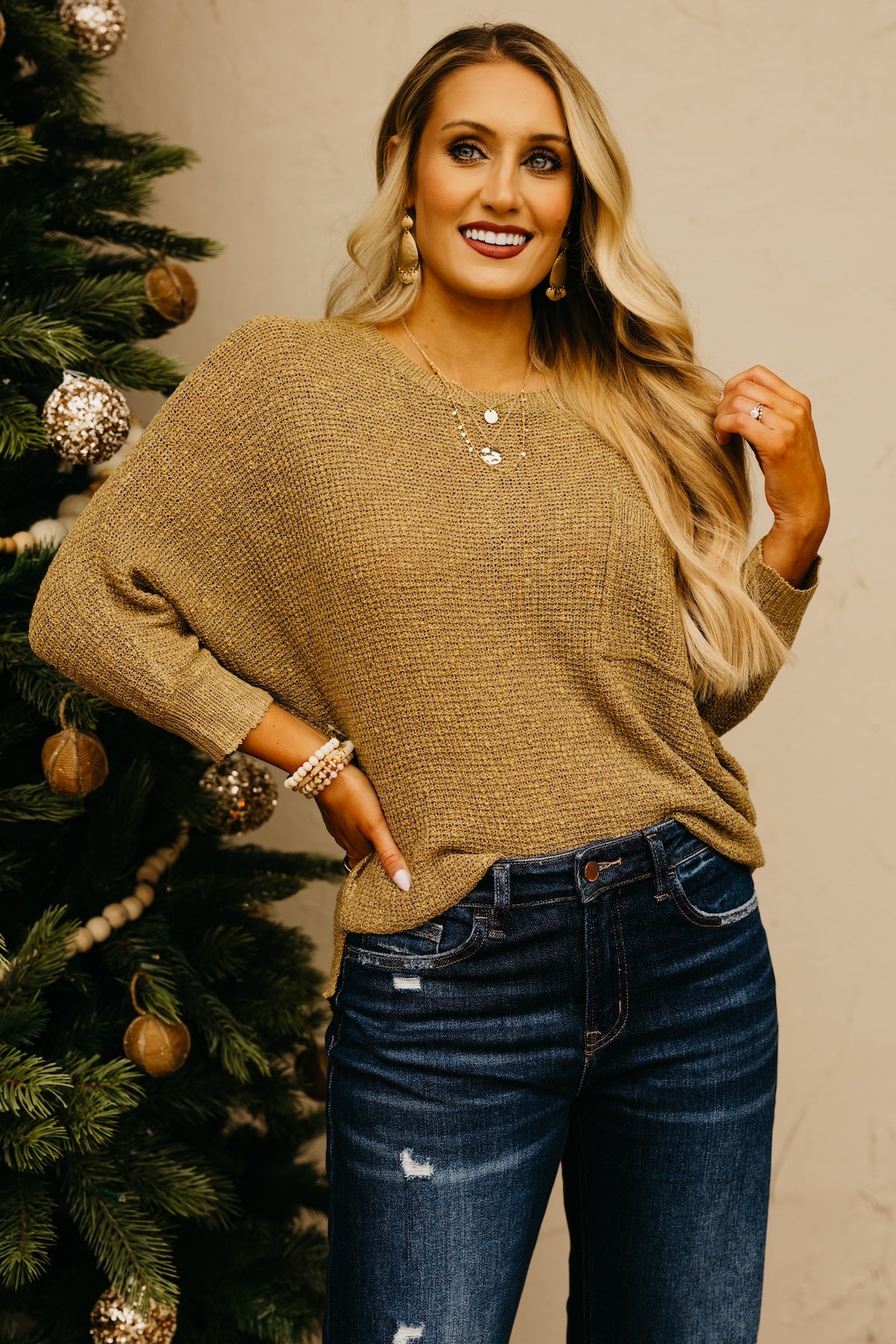 The Norma Dolman Sleeve Pocket Sweater