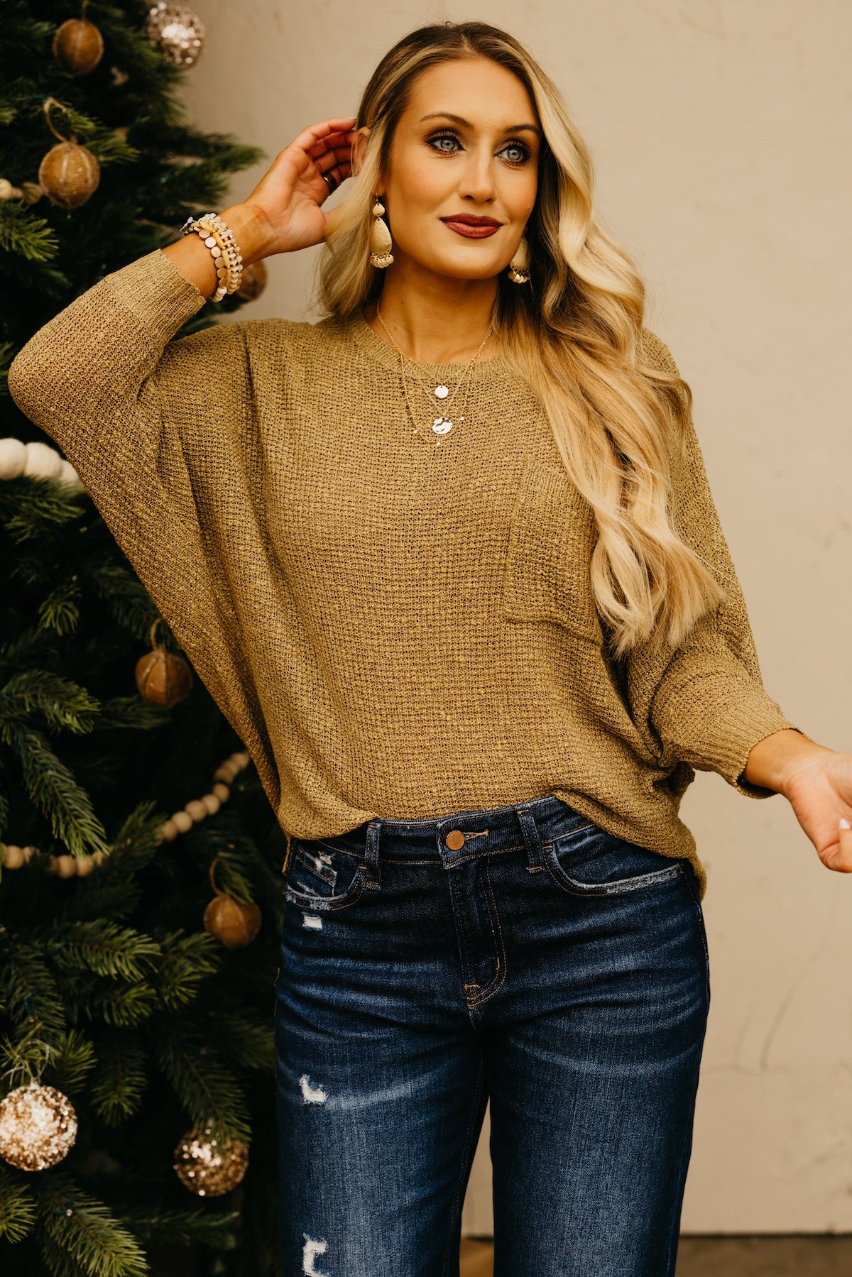 The Norma Dolman Sleeve Pocket Sweater