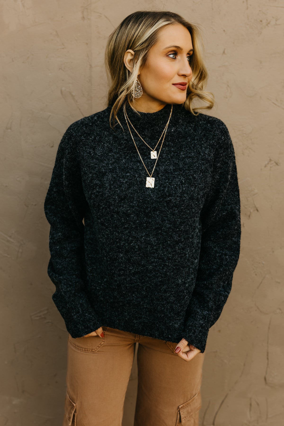 The Vivian Melange Raglan Sleeve Sweater - FINAL SALE | MOD Boutique