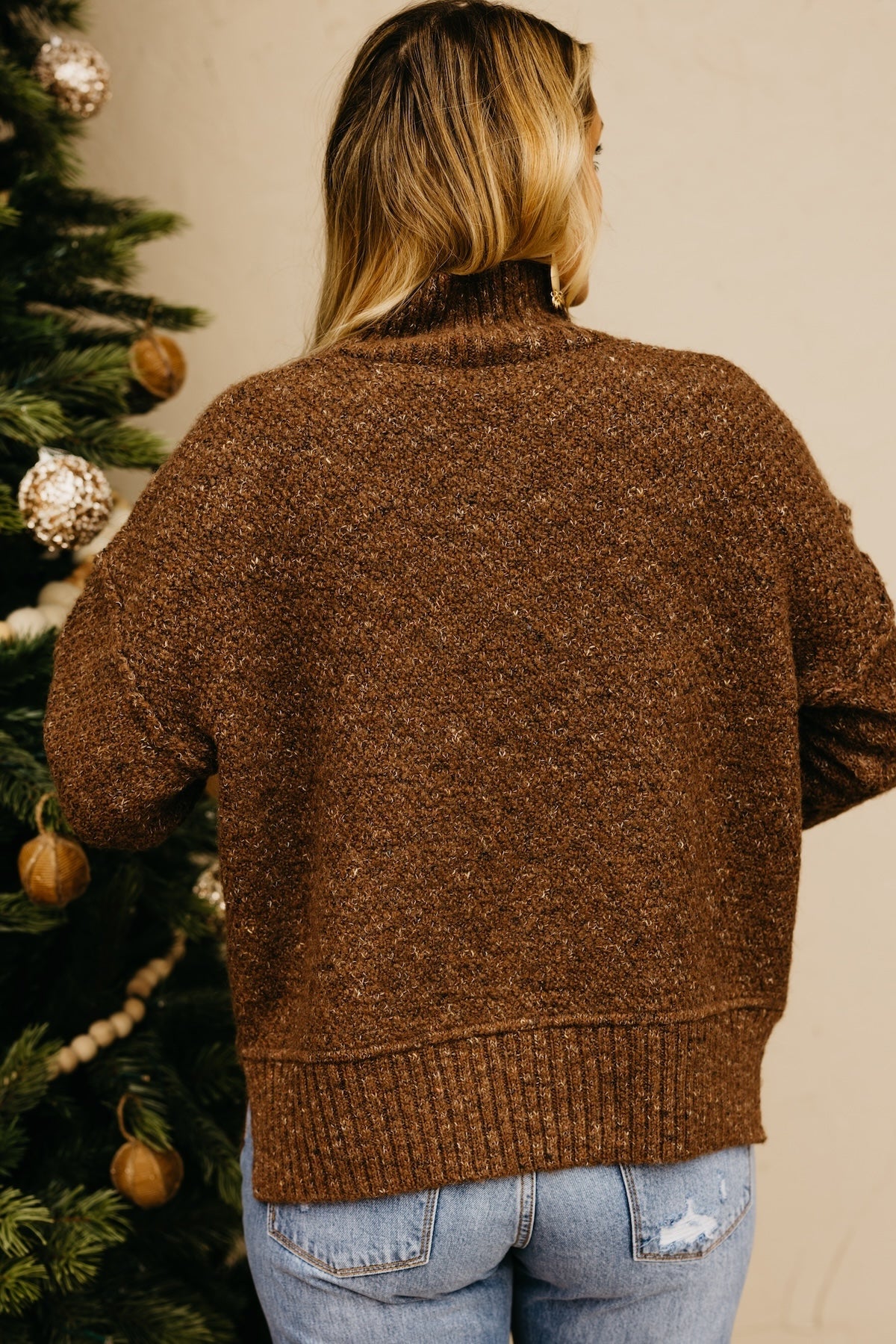 The Leonore Peppered Mock Neck Sweater