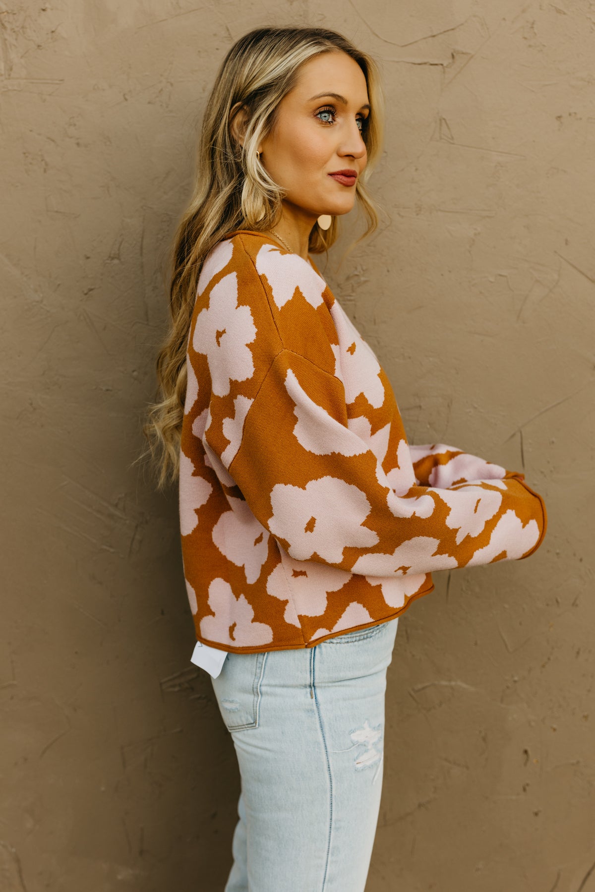 Floral jacquard outlet sweater