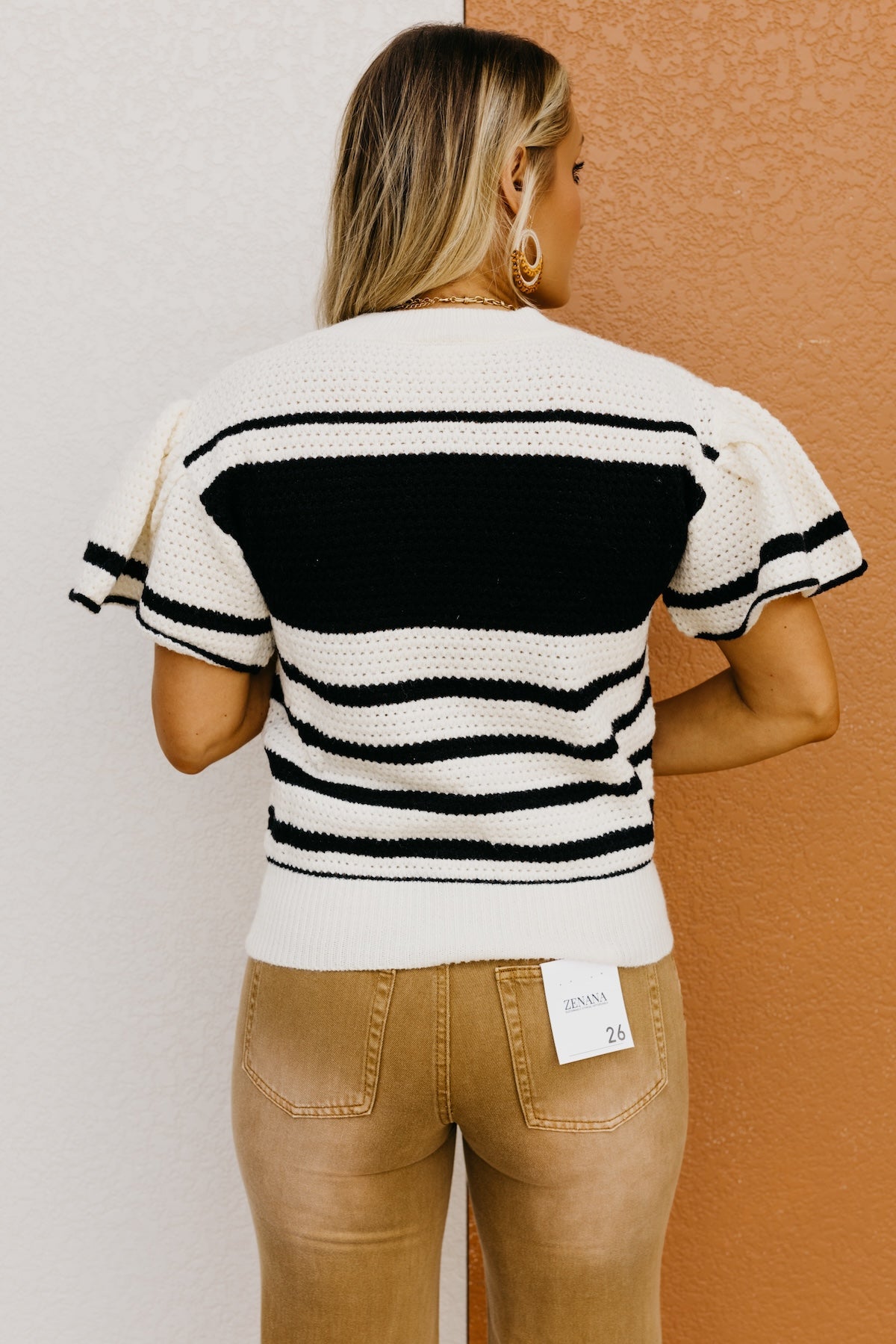 The Siena Flutter Sleeve Sweater Top