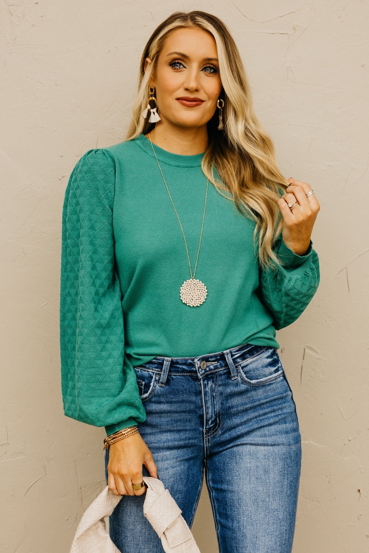 The Skyler Diamond Sleeve Sweater