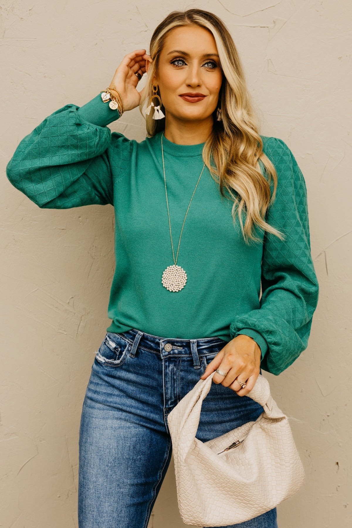 The Skyler Diamond Sleeve Sweater