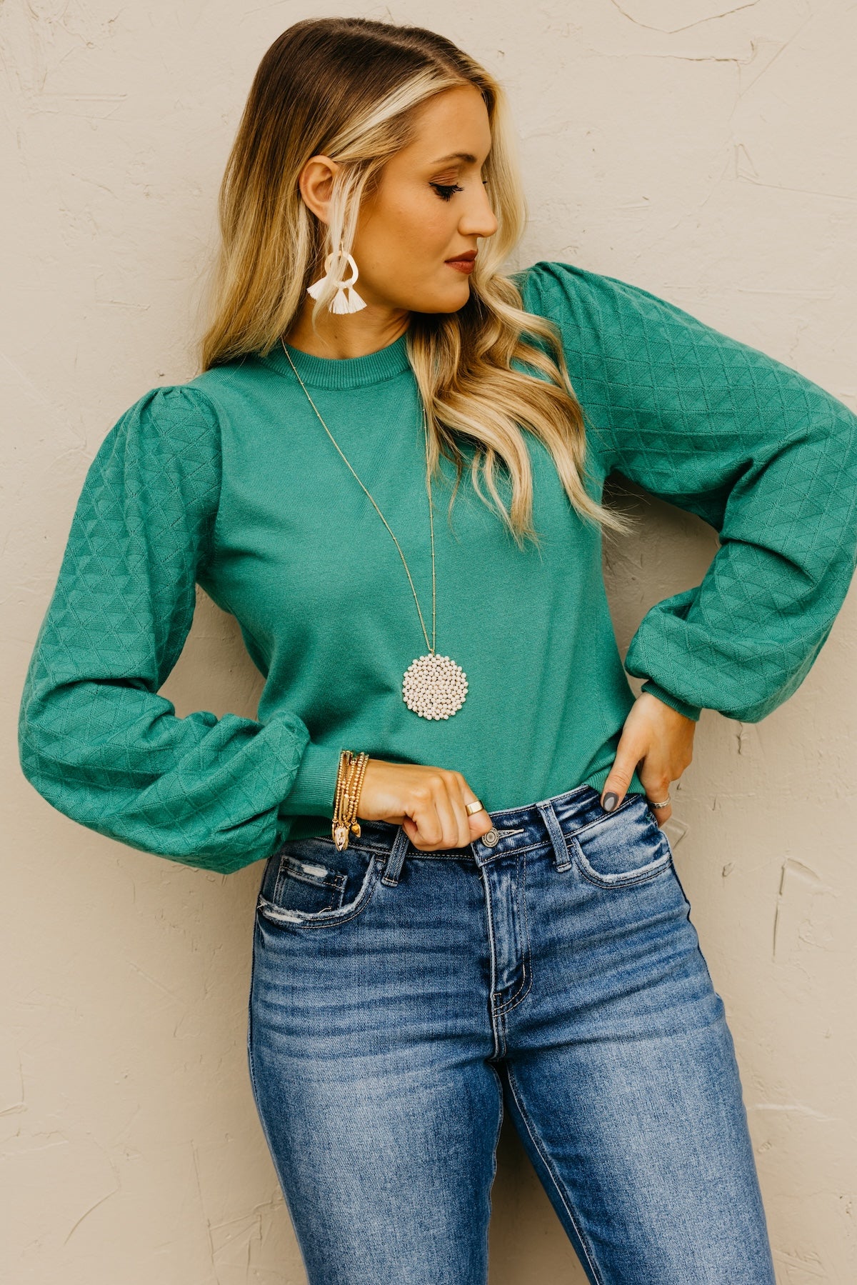 The Skyler Diamond Sleeve Sweater