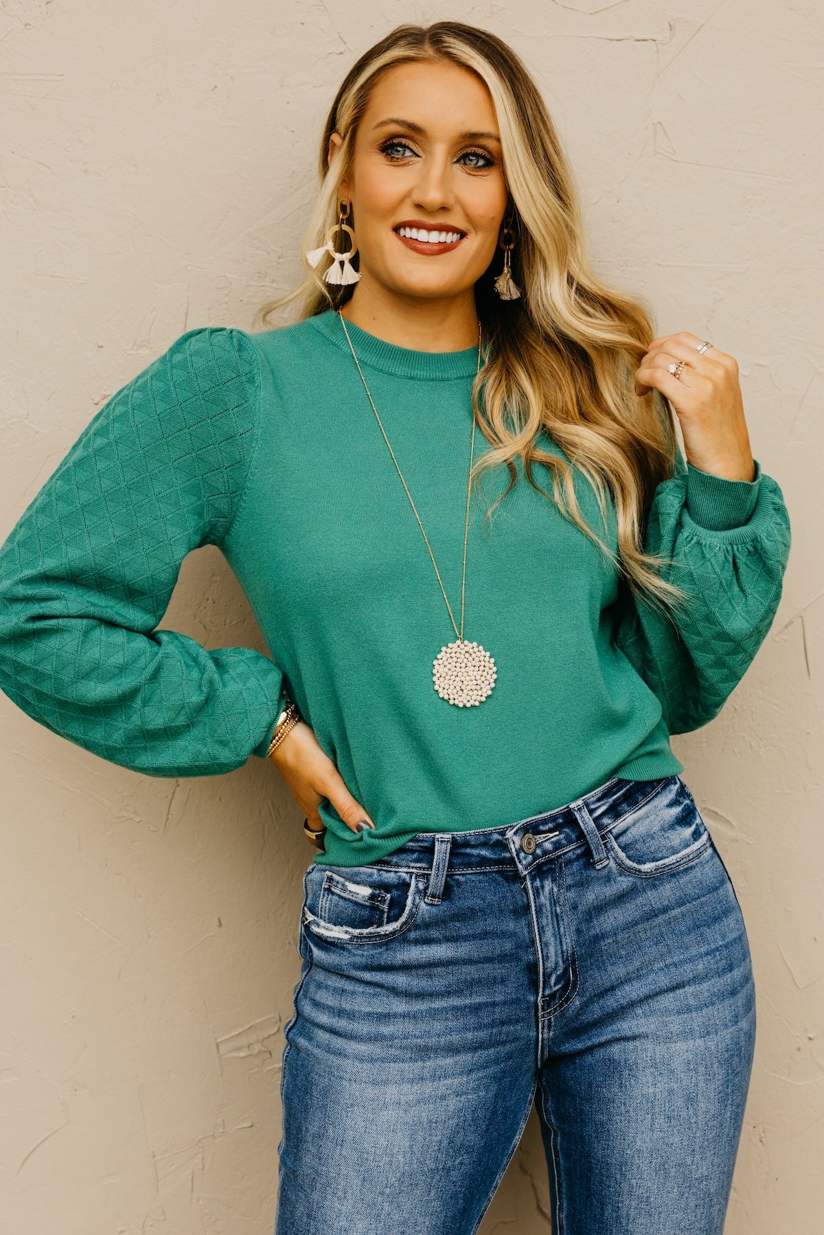 The Skyler Diamond Sleeve Sweater