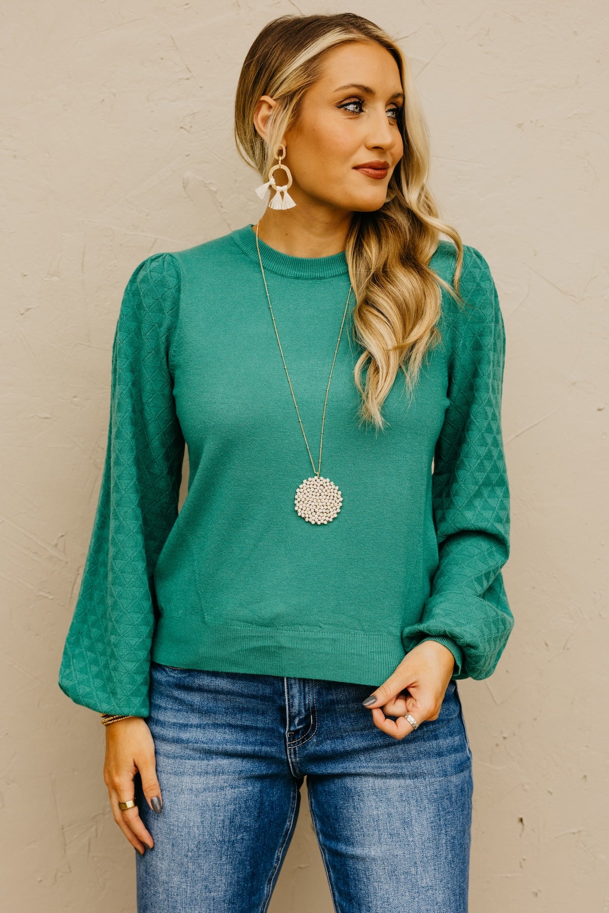 The Skyler Diamond Sleeve Sweater