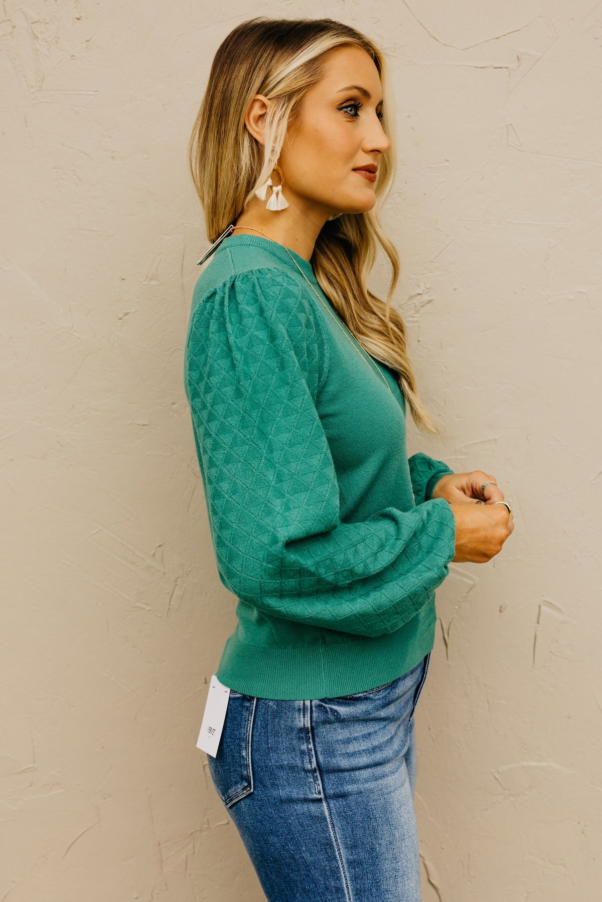 The Skyler Diamond Sleeve Sweater