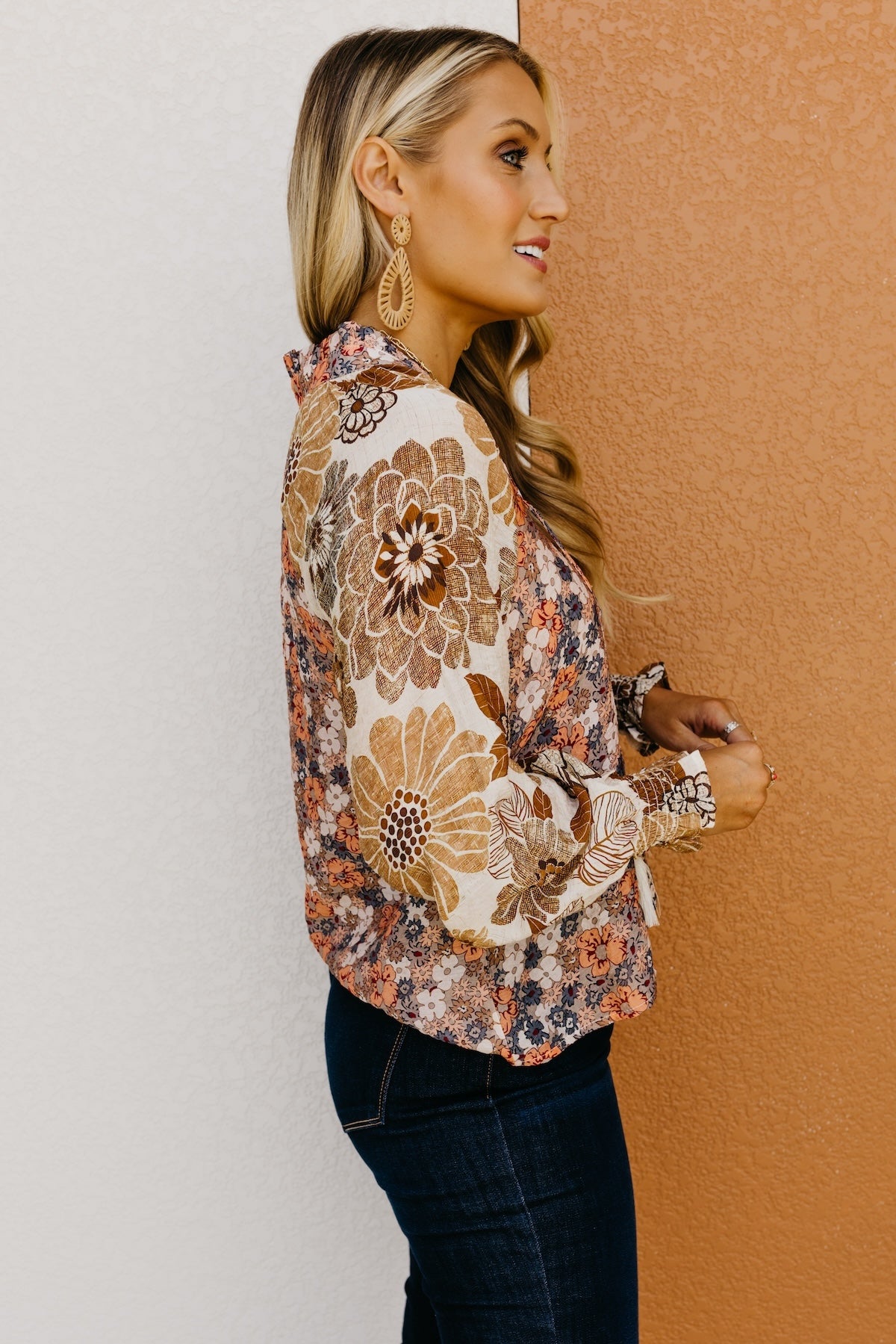 The Aurielia Mix Print Peasant Blouse