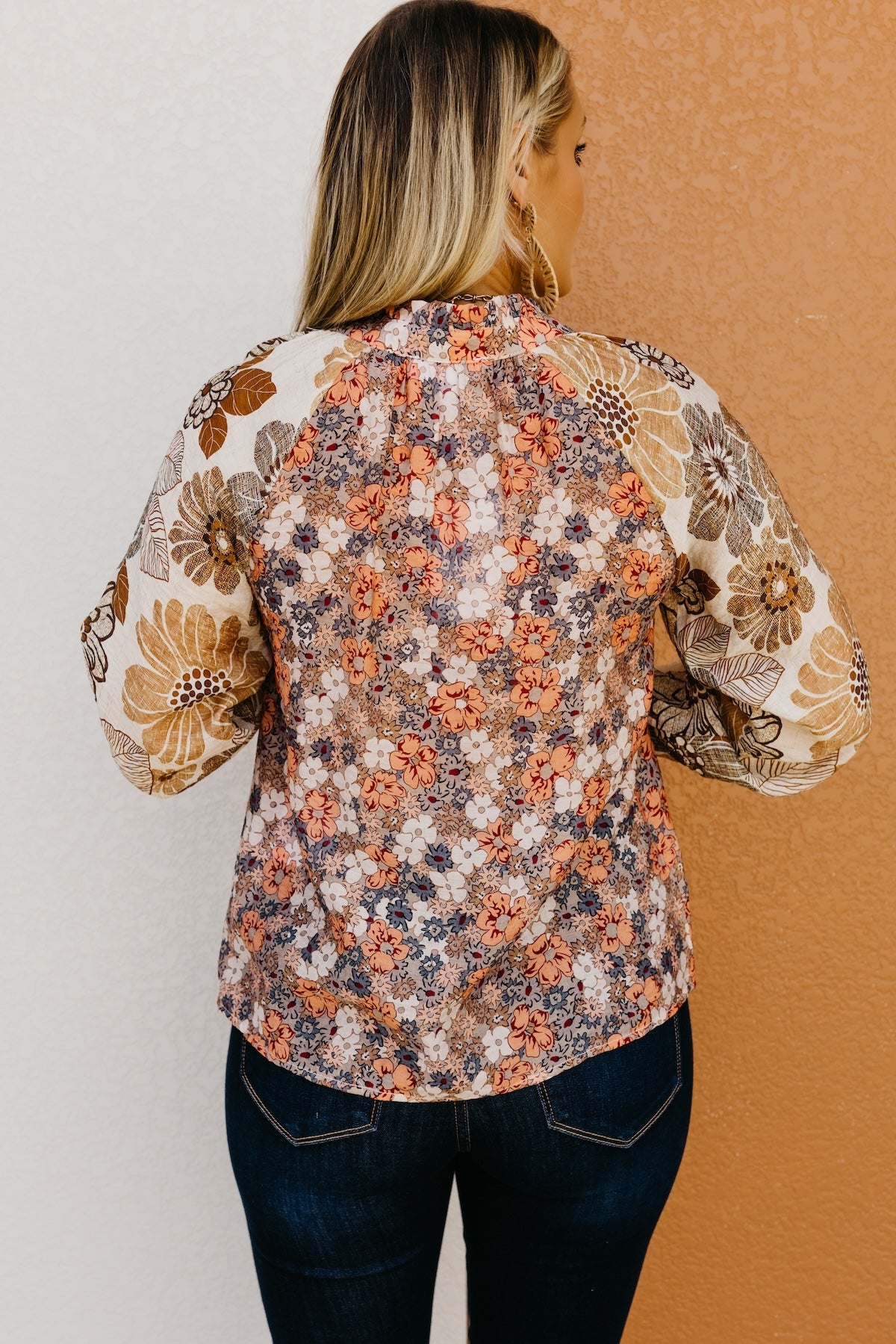 The Aurielia Mix Print Peasant Blouse