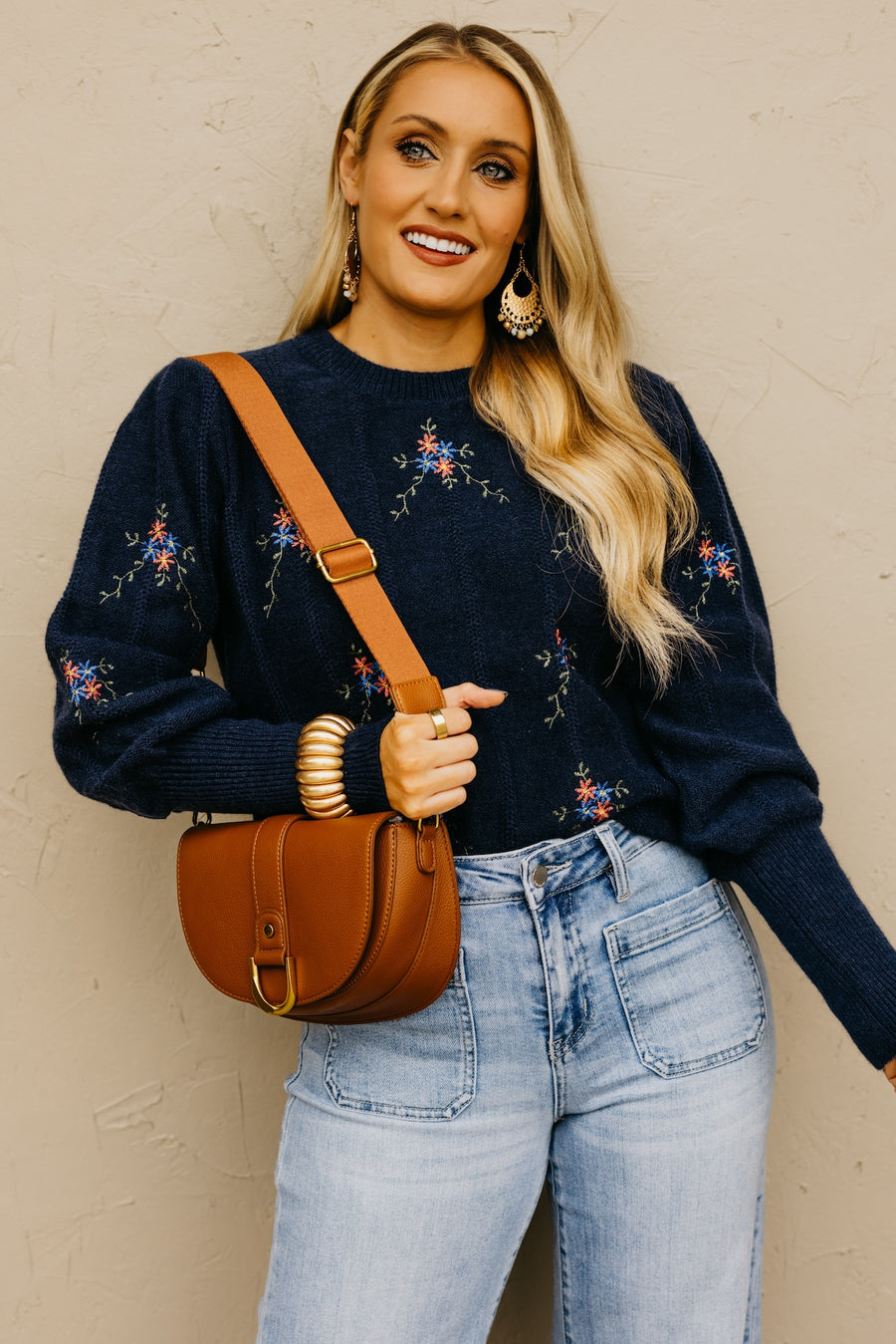 The Aria Floral Embroidered Sweater