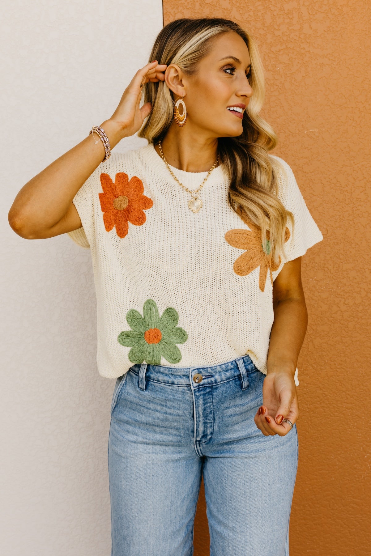 The Kairi Floral Dolman Sleeve Sweater Top