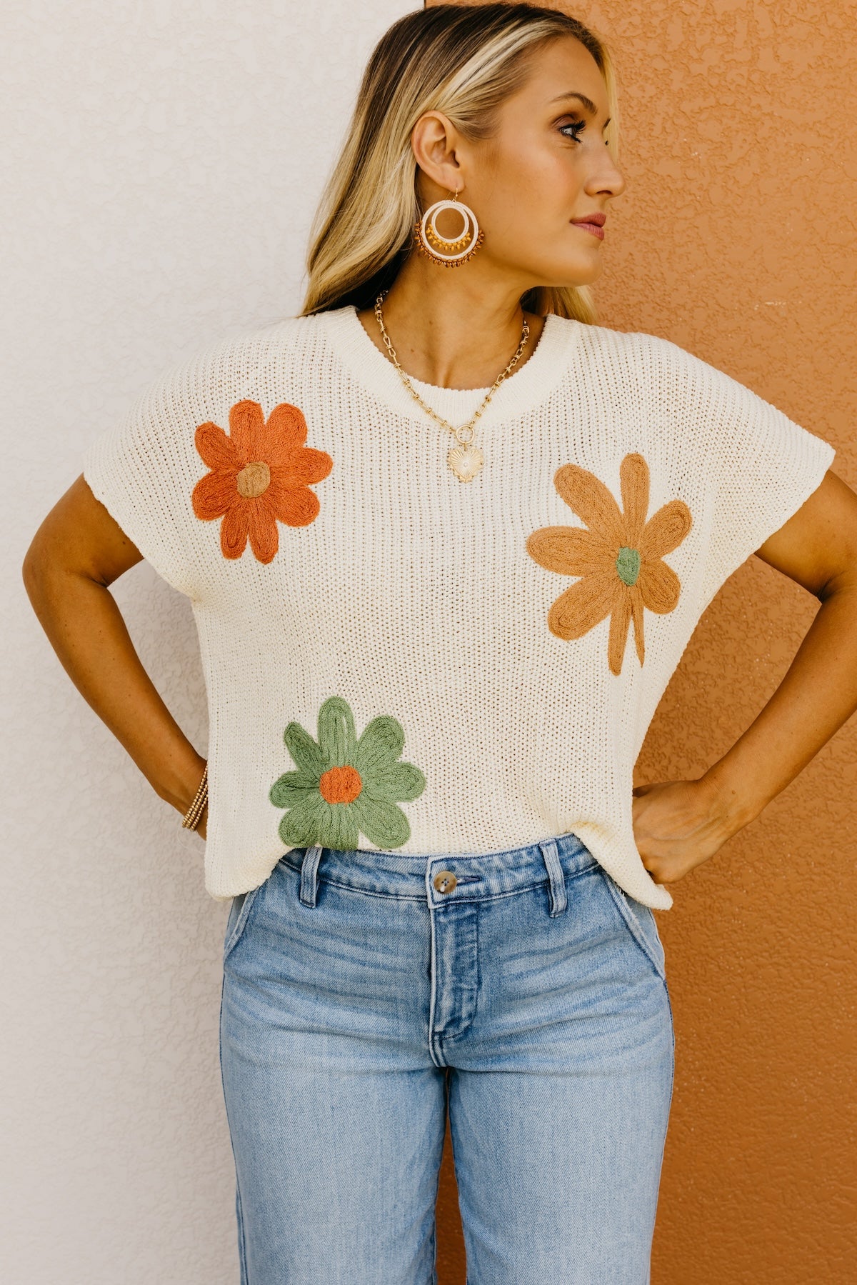 The Kairi Floral Dolman Sleeve Sweater Top