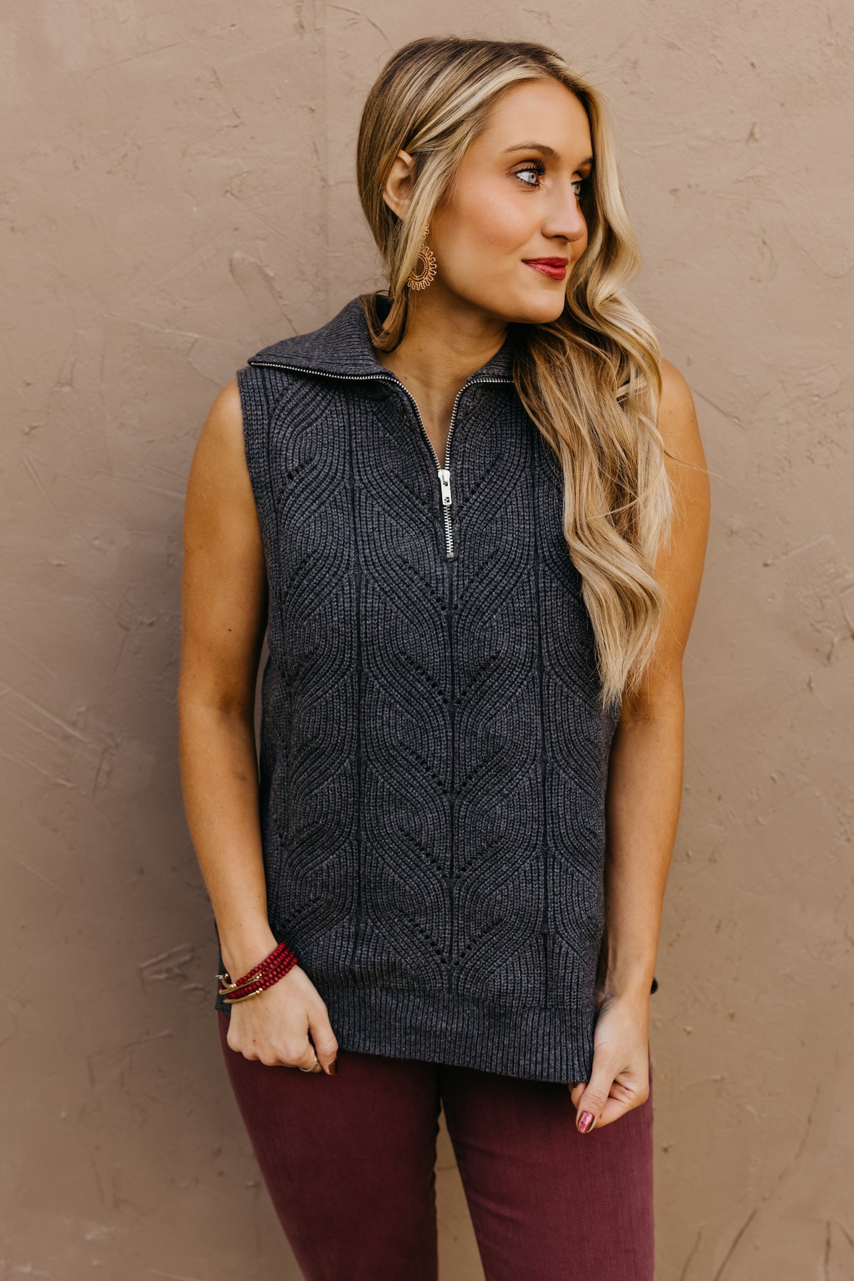 Half zip best sale sweater vest