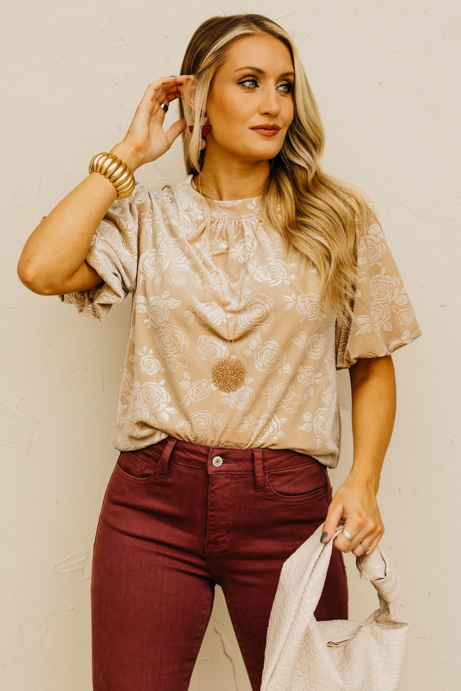 The Karlee Foral Velvet Top