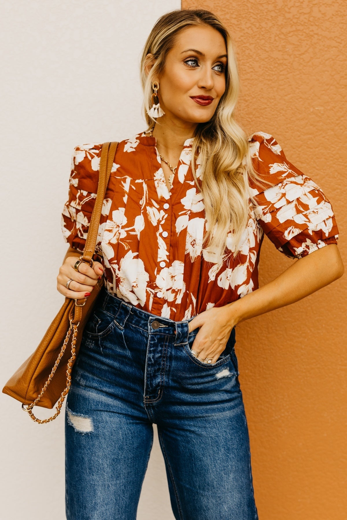 The Florence Floral Pleated Top