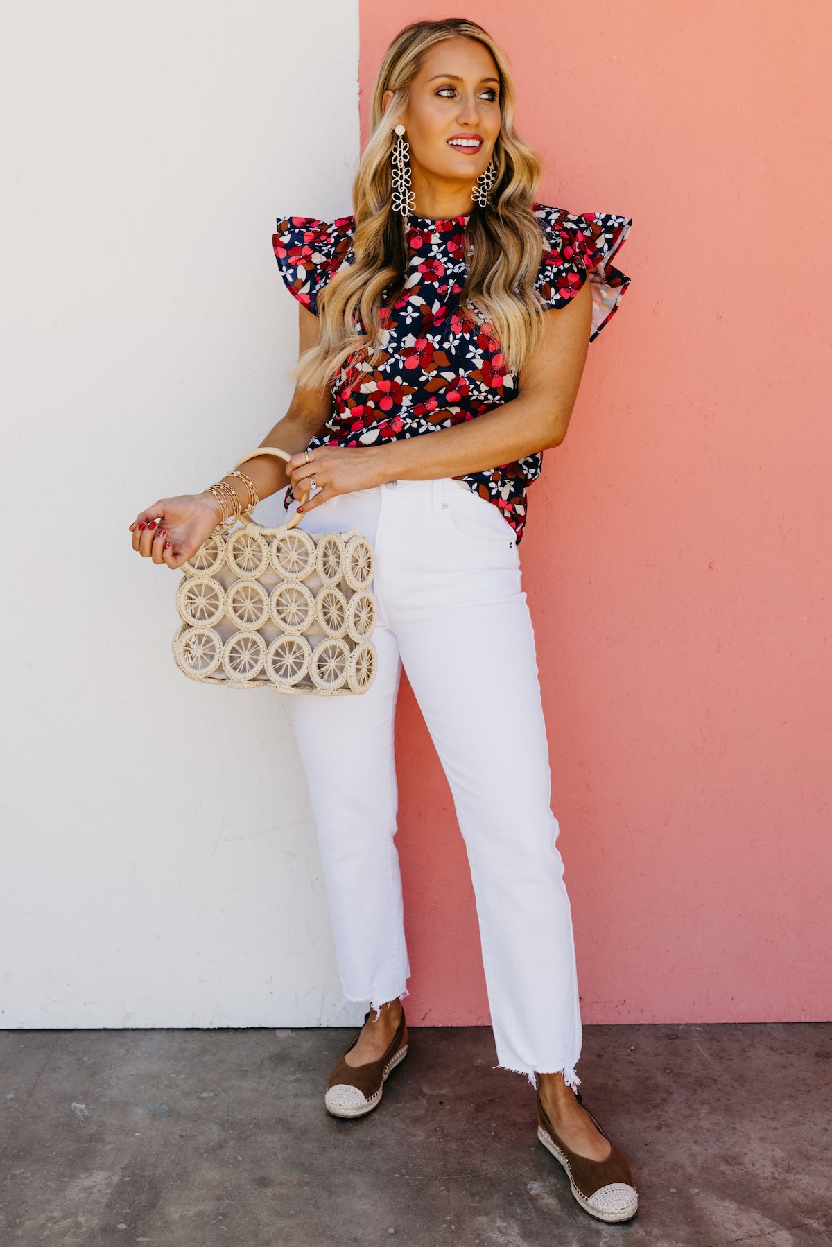 The Sylvia Floral Ruffle Trim Blouse