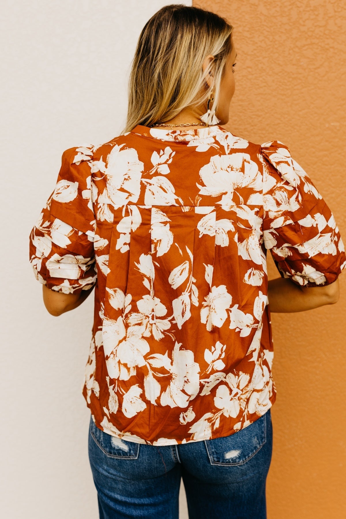 The Florence Floral Pleated Top