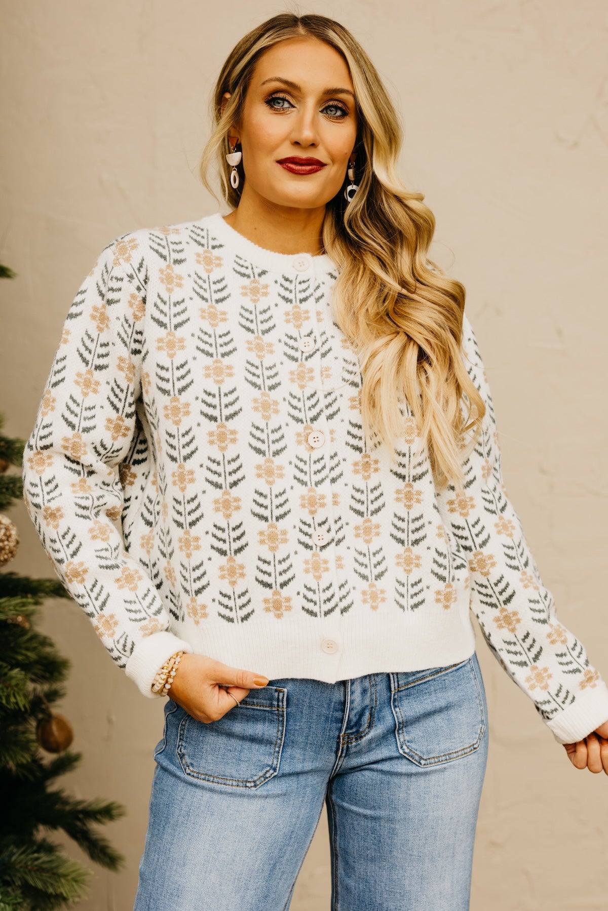 The Luis Floral Button Down Sweater