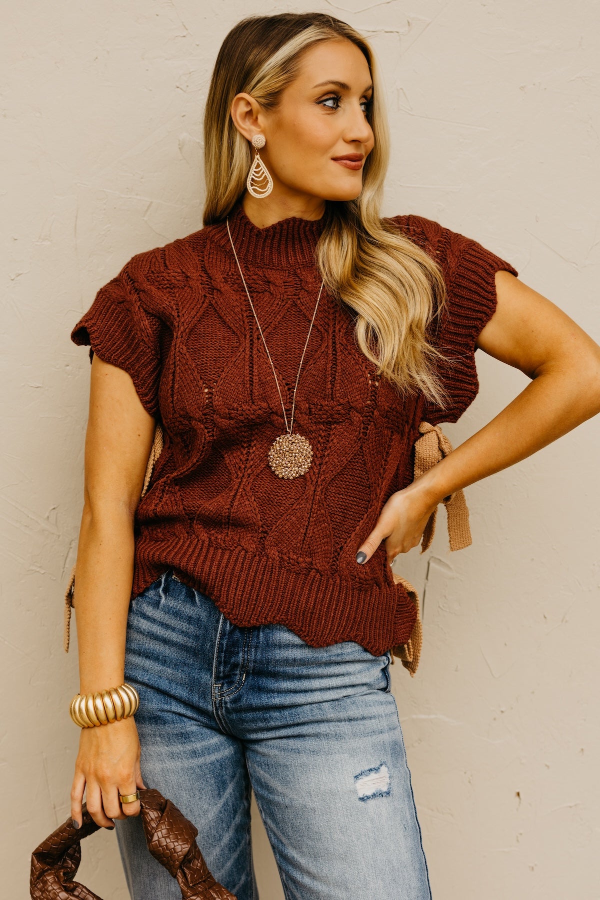 The Lennox Side Tie Sweater Top