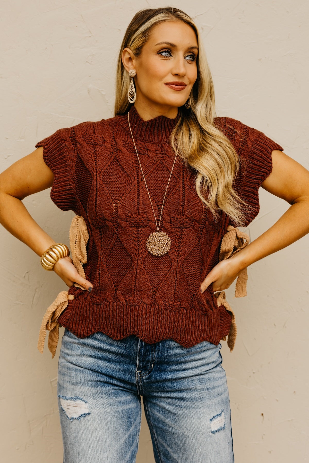 The Lennox Side Tie Sweater Top