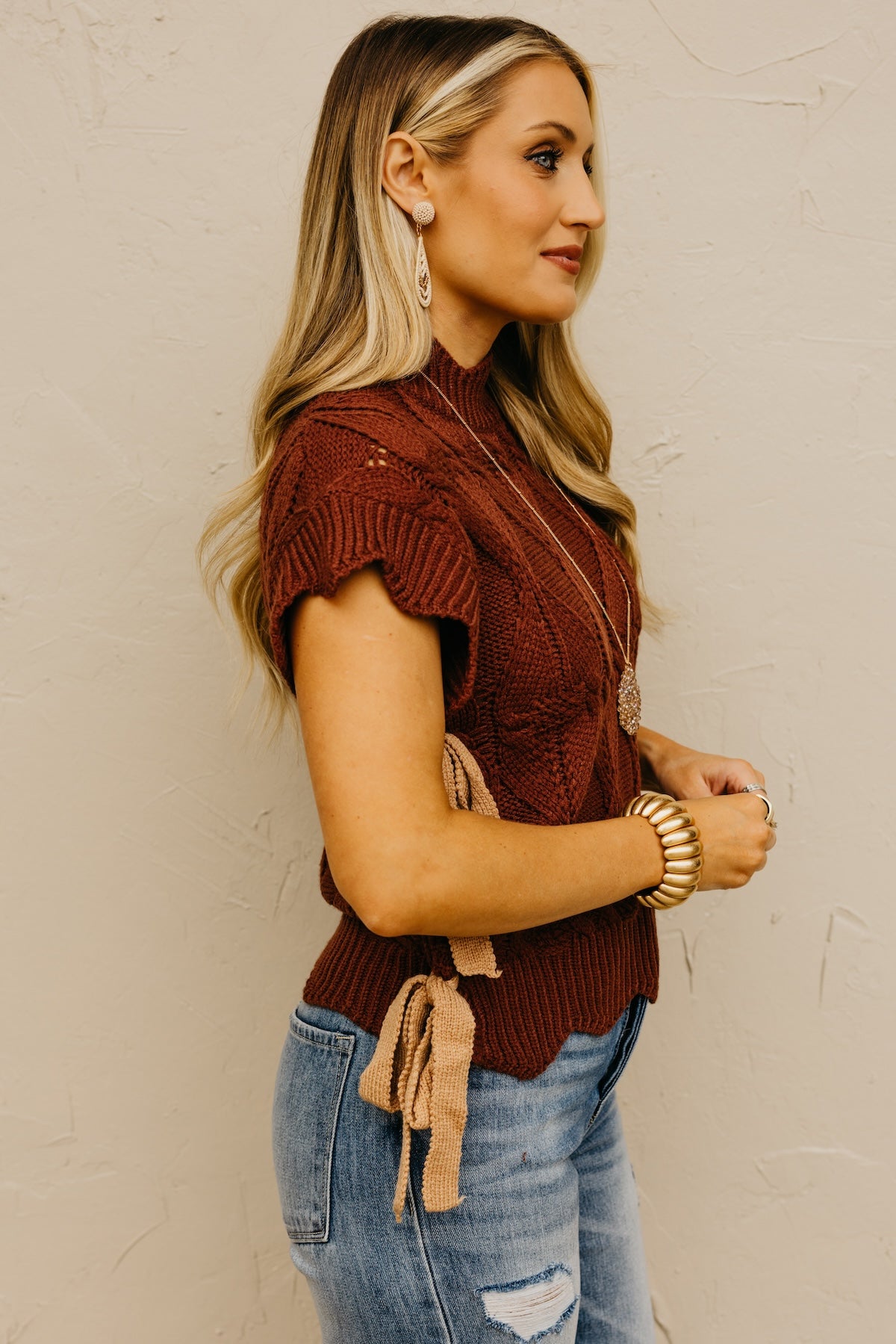 The Lennox Side Tie Sweater Top