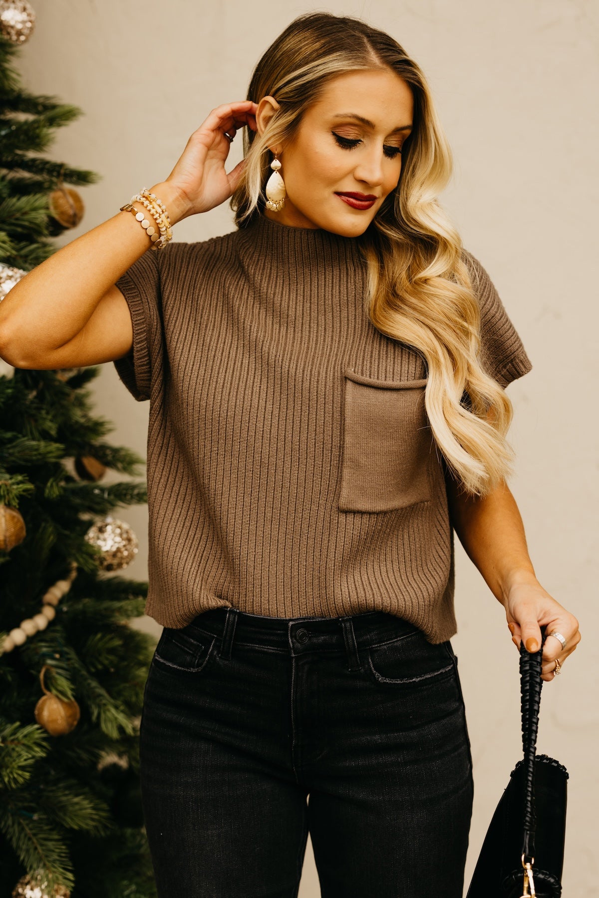 The Marina Mock Neck Sweater Vest