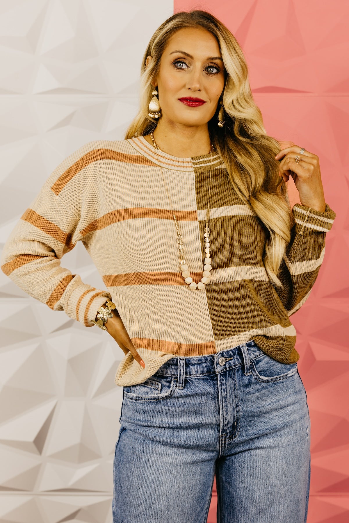 The Cecilia Color Block Stripe Sweater