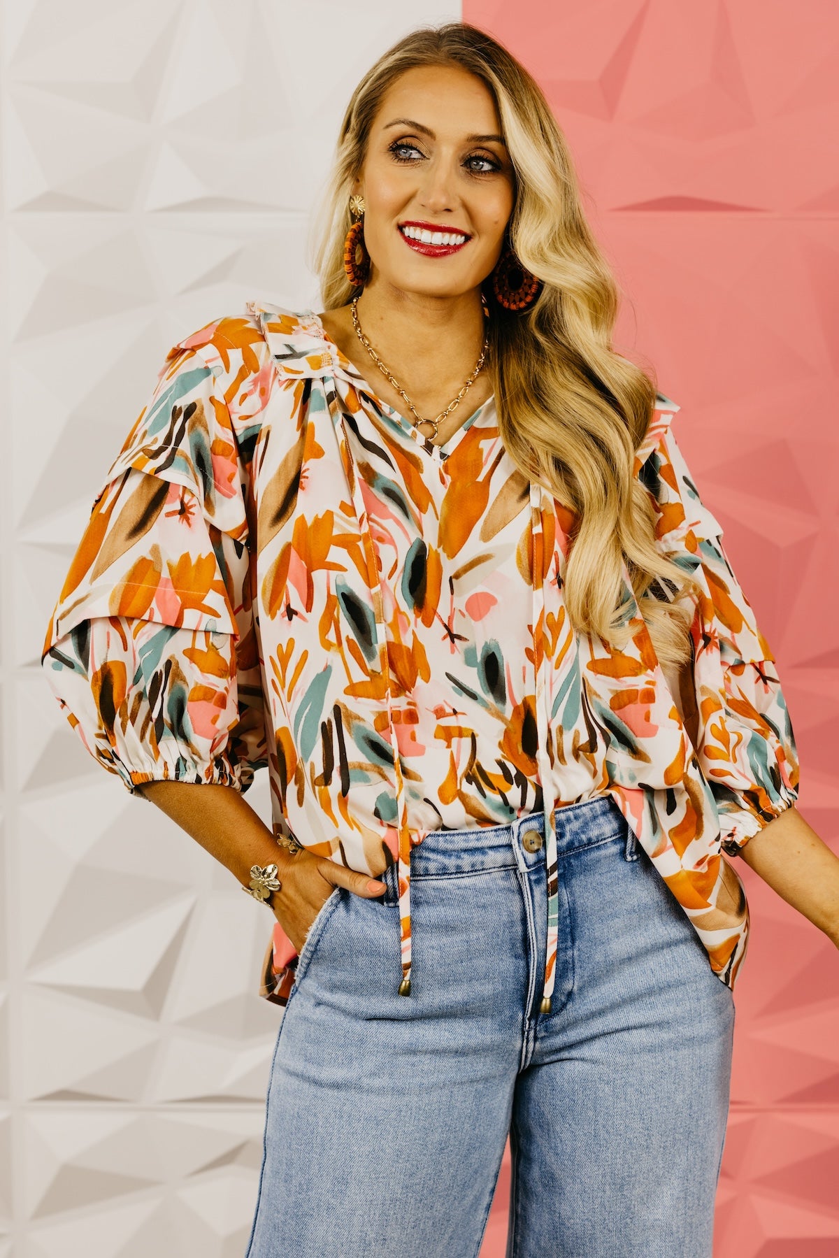 The Adalynn Peasant Tie Top