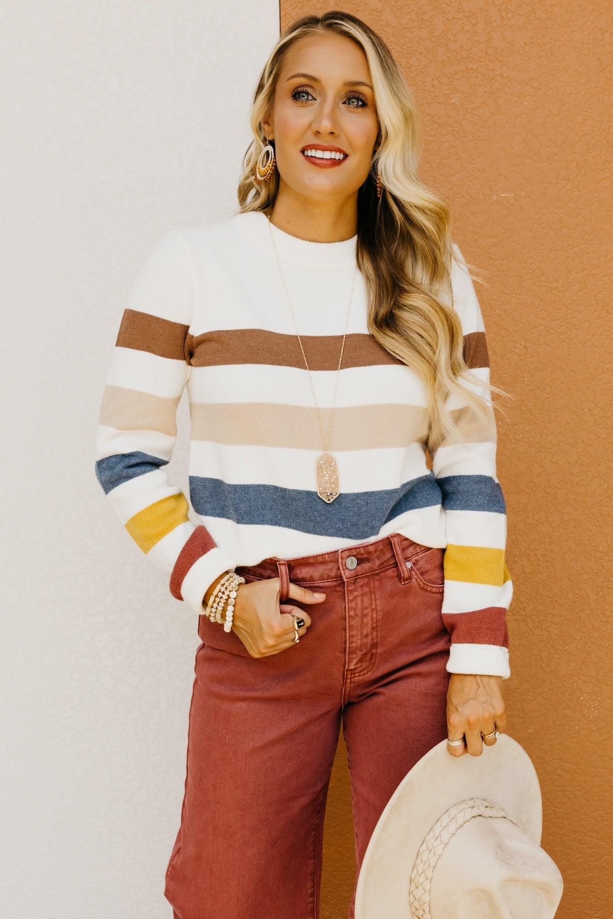 The Alfredo Wide Rainbow Striped Sweater