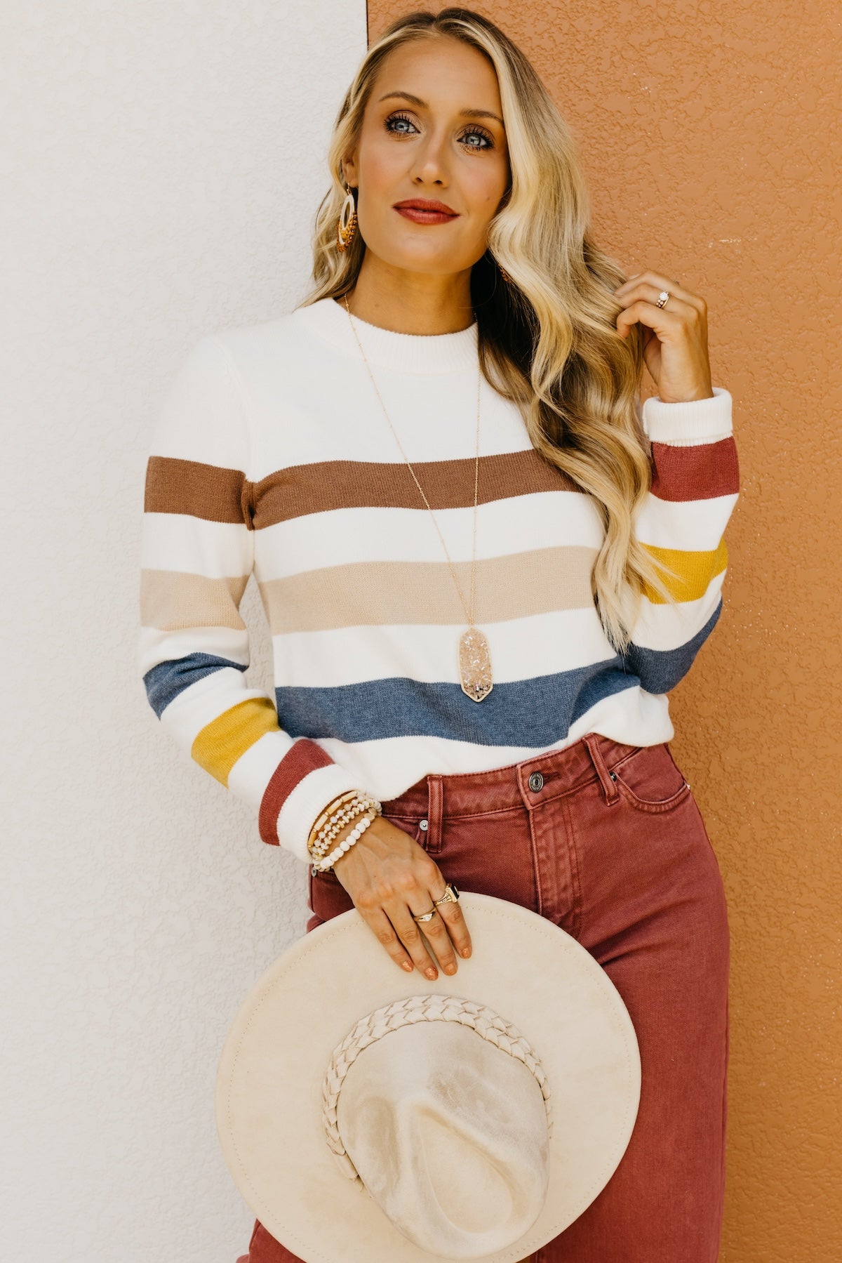 The Alfredo Wide Rainbow Striped Sweater