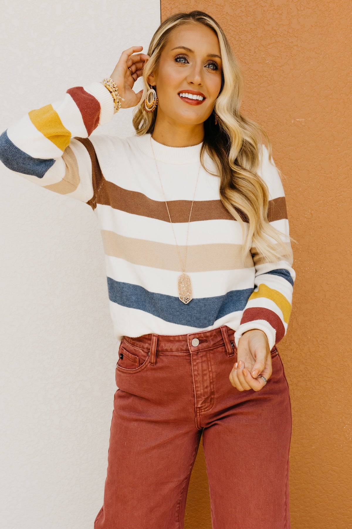 The Alfredo Wide Rainbow Striped Sweater