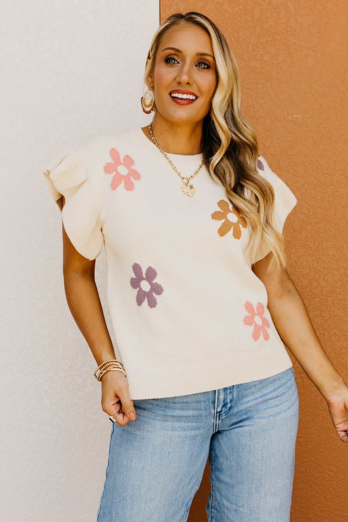 The Jaylene Flutter Sleeve Sweater Top