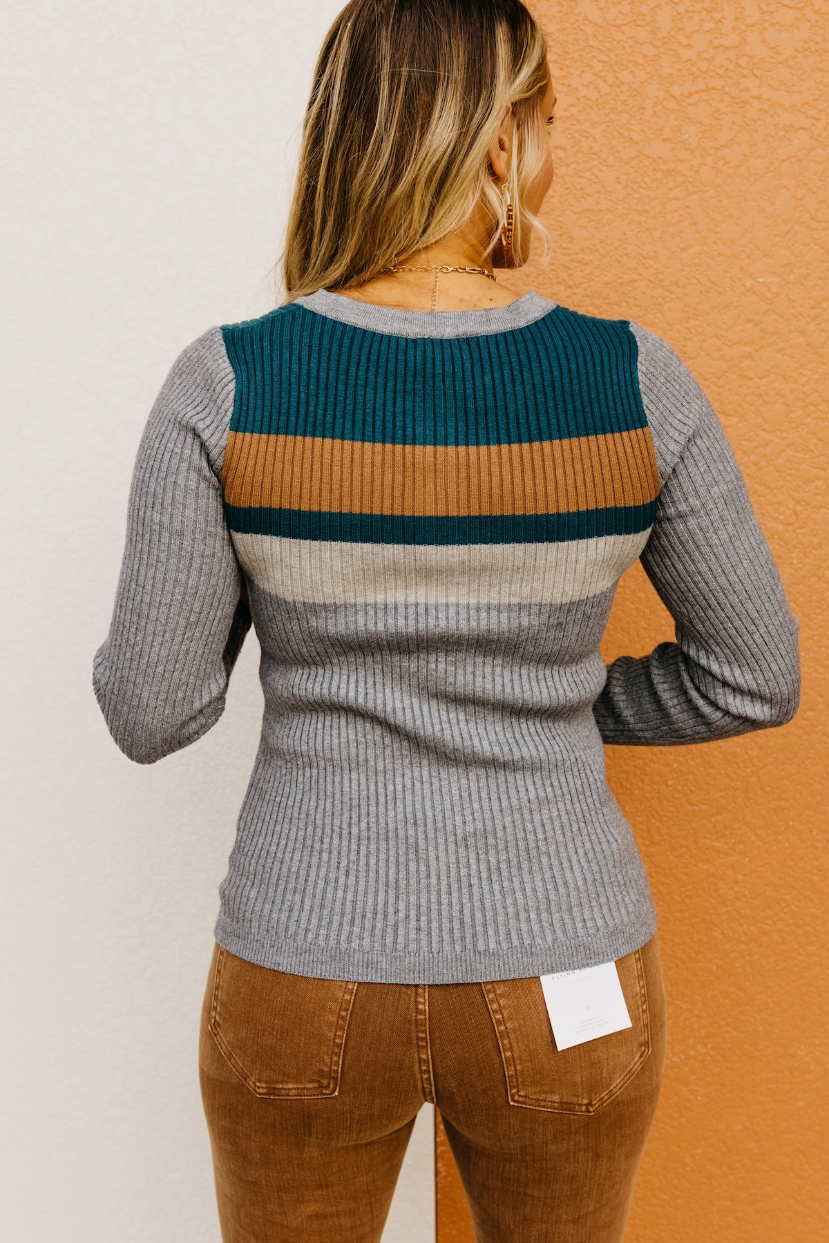 The Zaid Color Block Henley Sweater Top