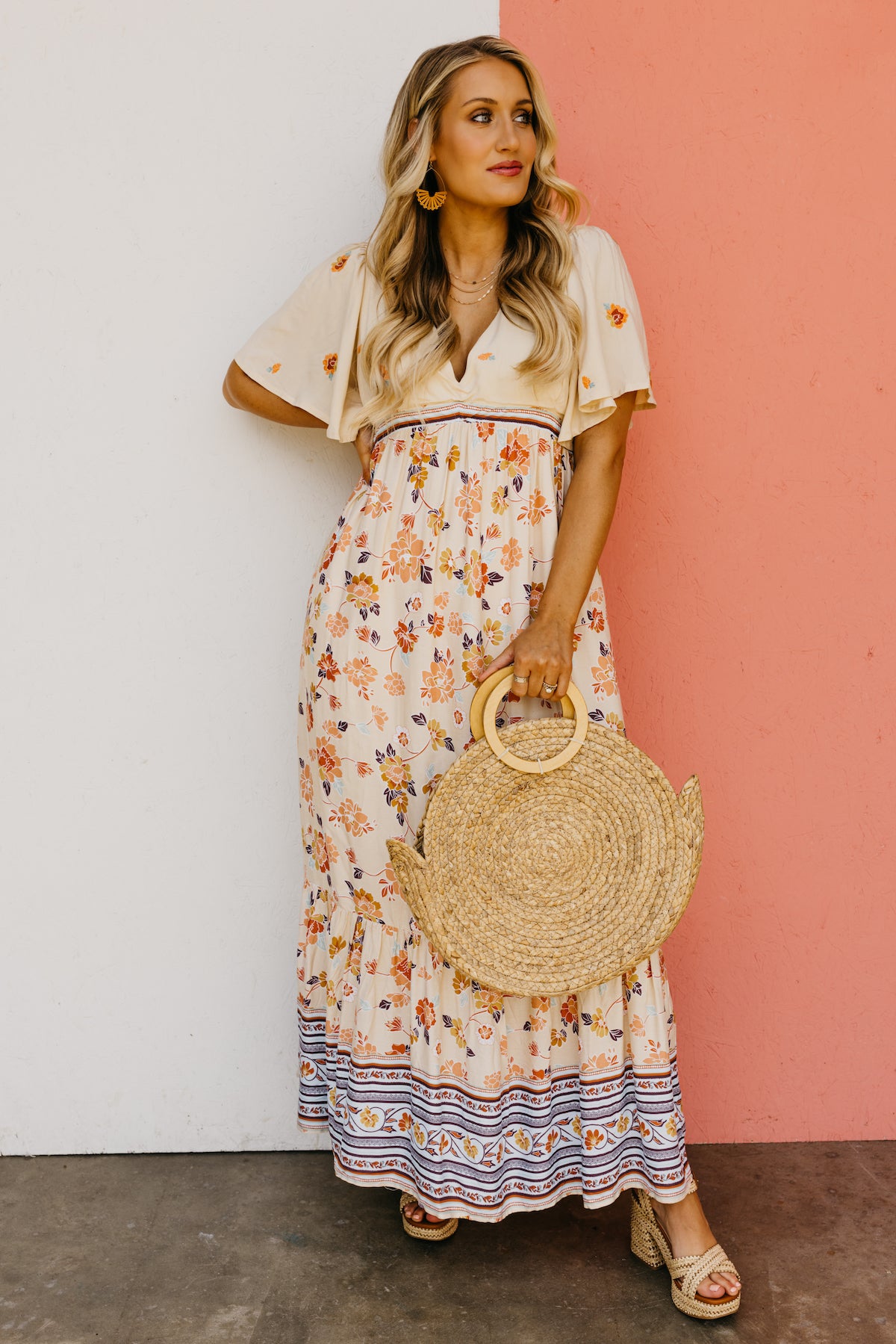 The Chance Floral Embroidered Maxi Dress