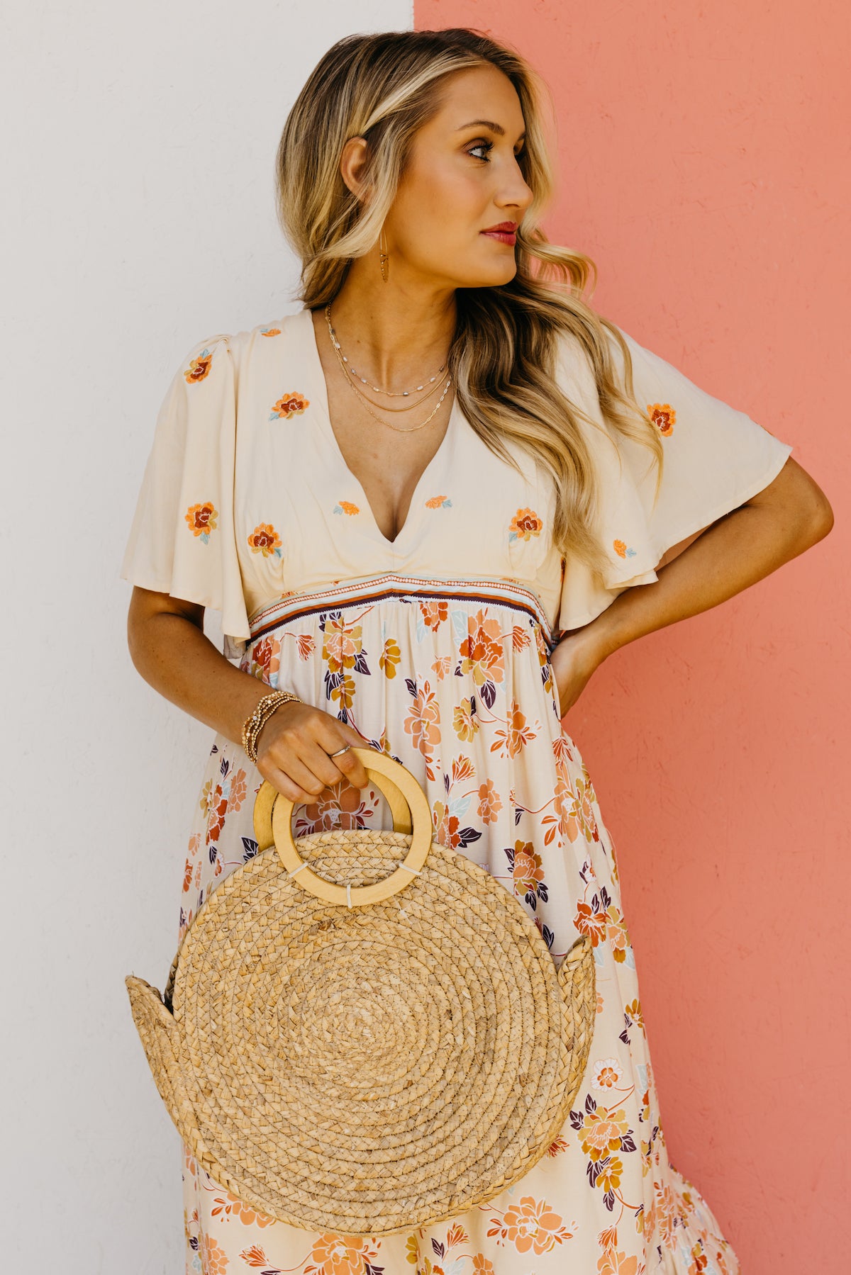 The Chance Floral Embroidered Maxi Dress