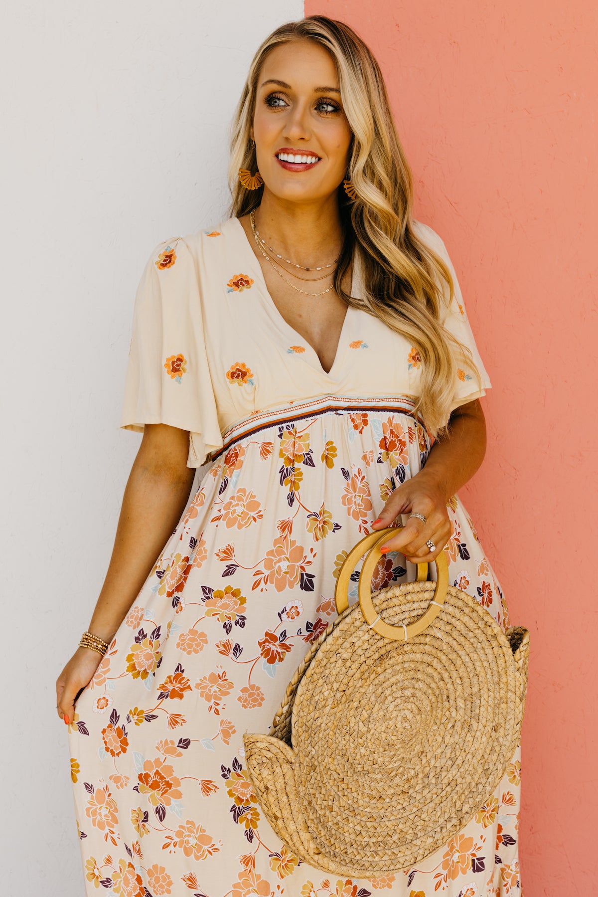 The Chance Floral Embroidered Maxi Dress