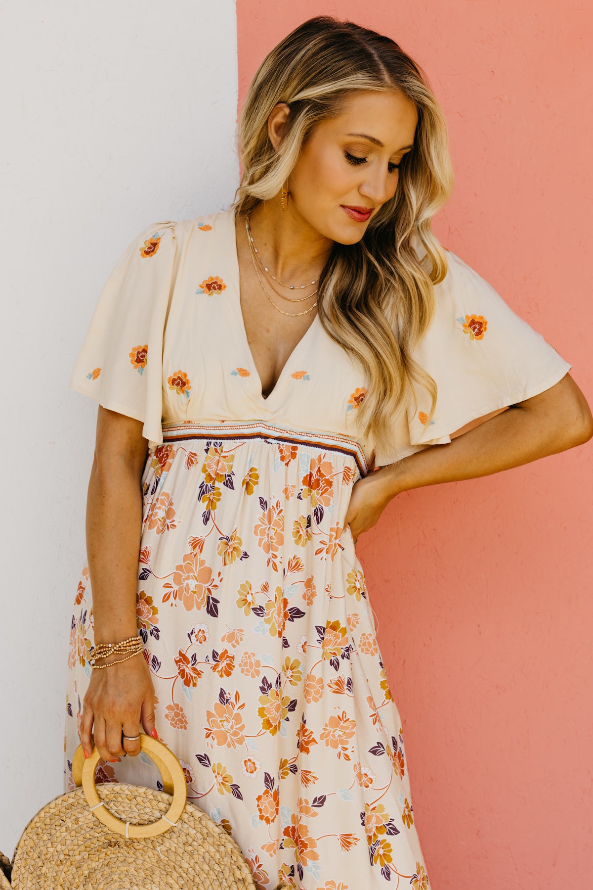 The Chance Floral Embroidered Maxi Dress