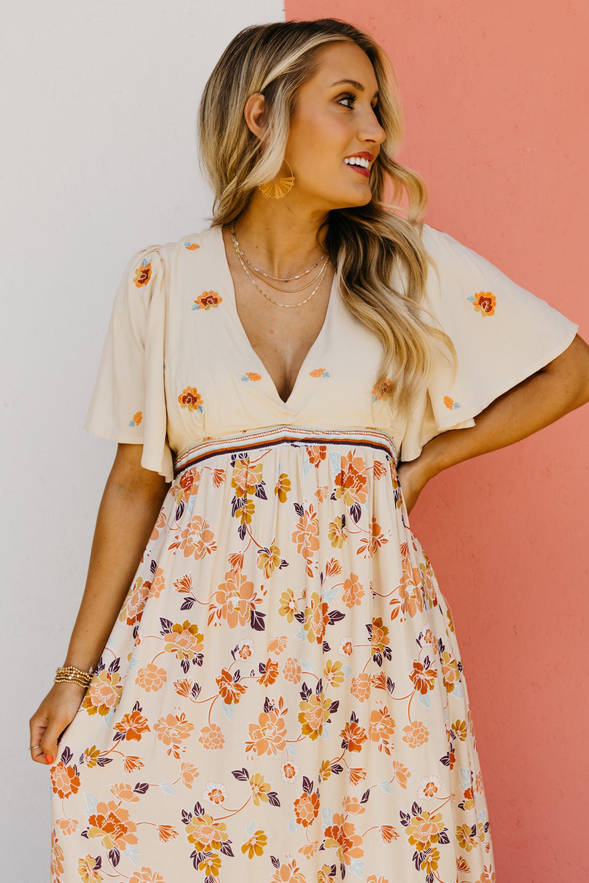 The Chance Floral Embroidered Maxi Dress