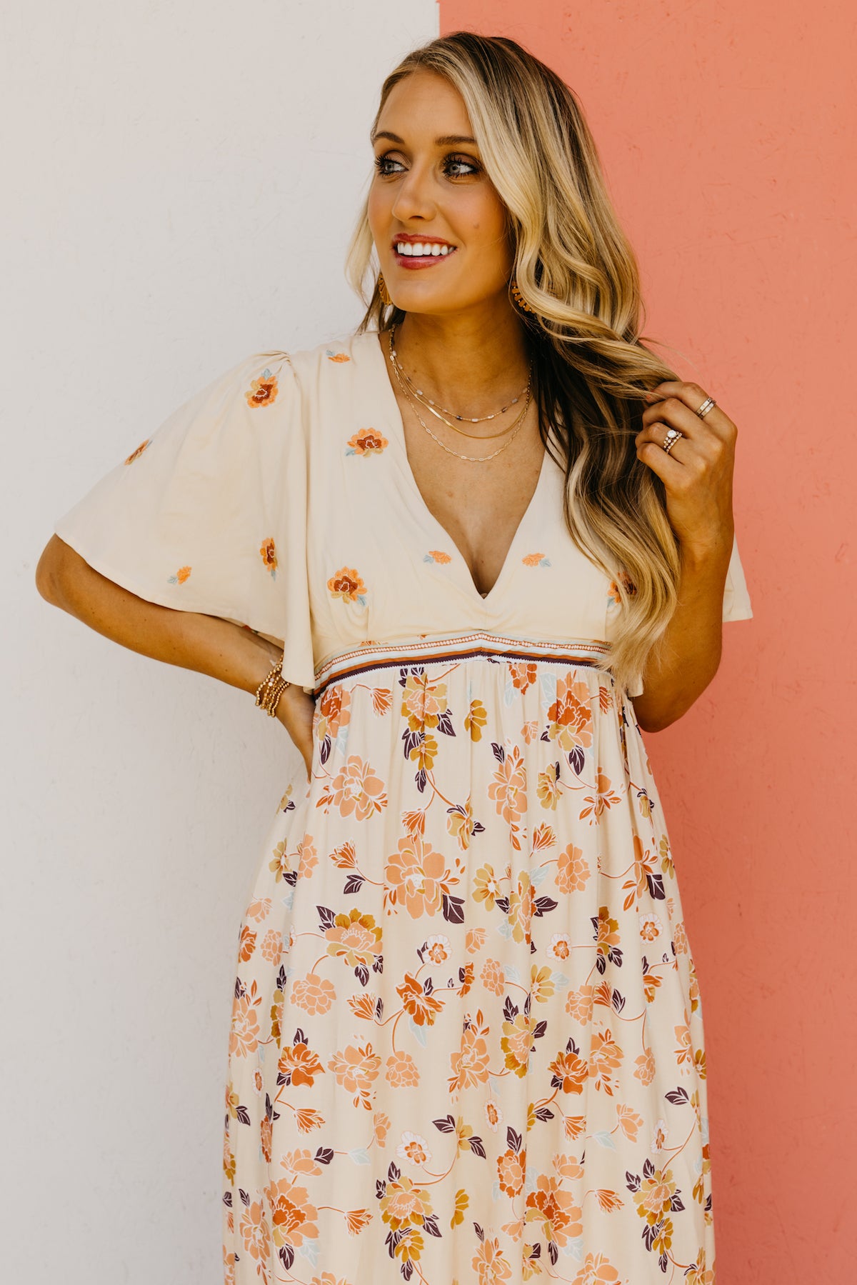 The Chance Floral Embroidered Maxi Dress