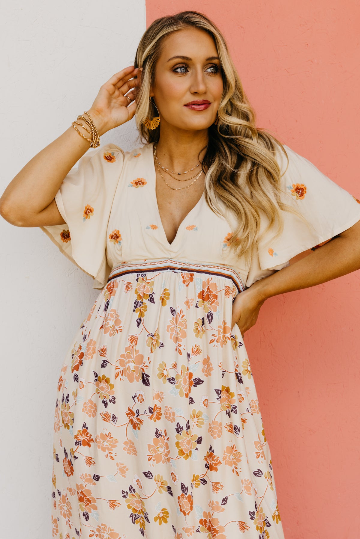 The Chance Floral Embroidered Maxi Dress