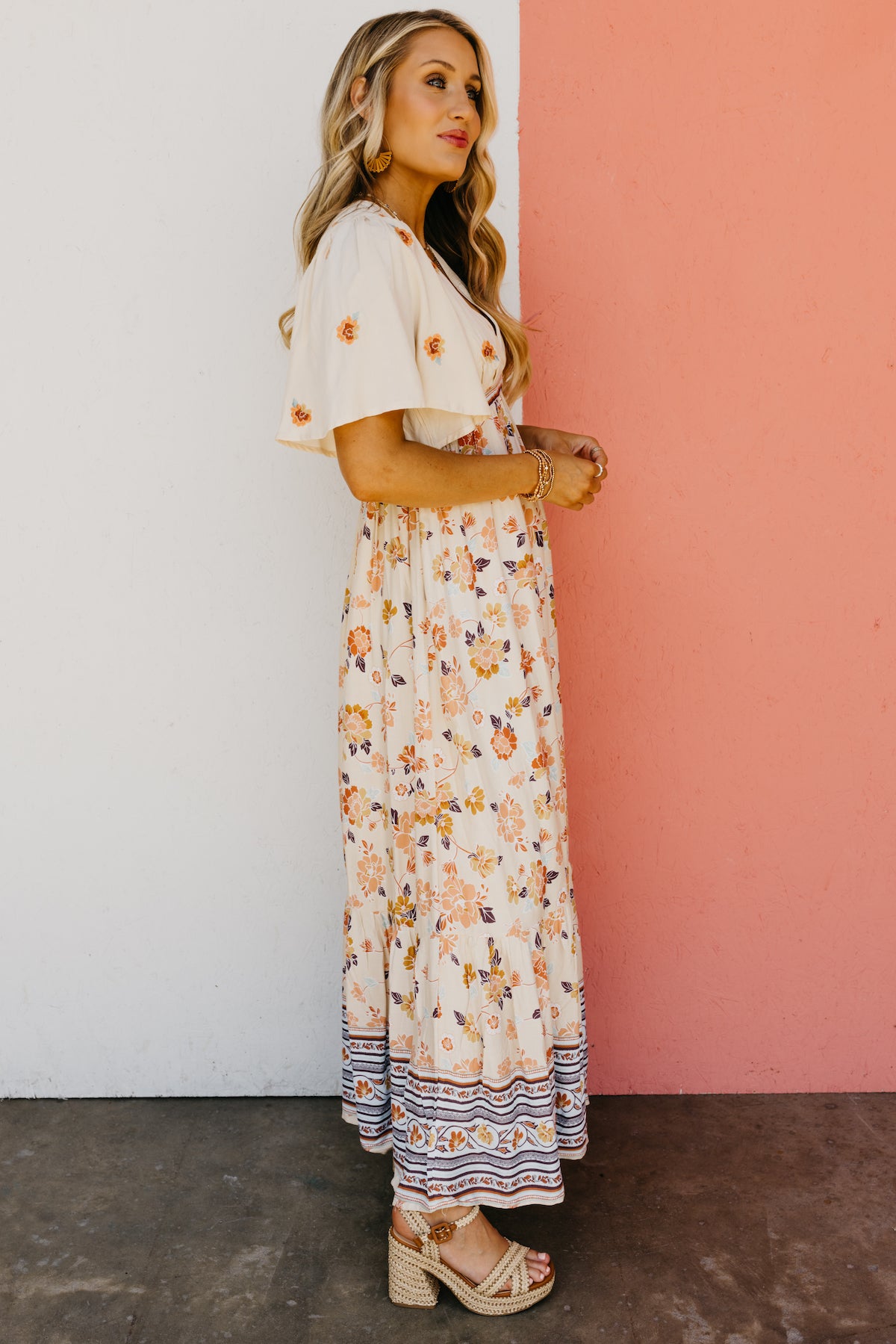 The Chance Floral Embroidered Maxi Dress