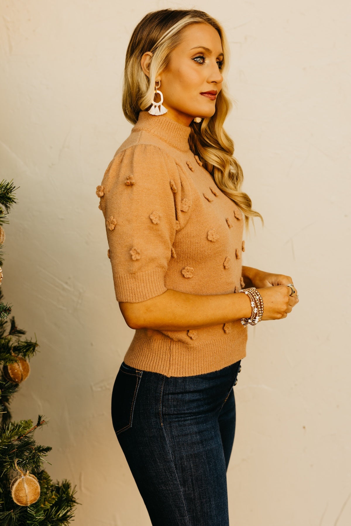 The Alexa Rosette Sweater Top