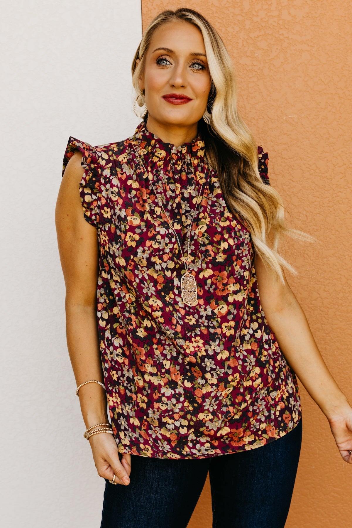 The Donovan Floral Ruffled Blouse