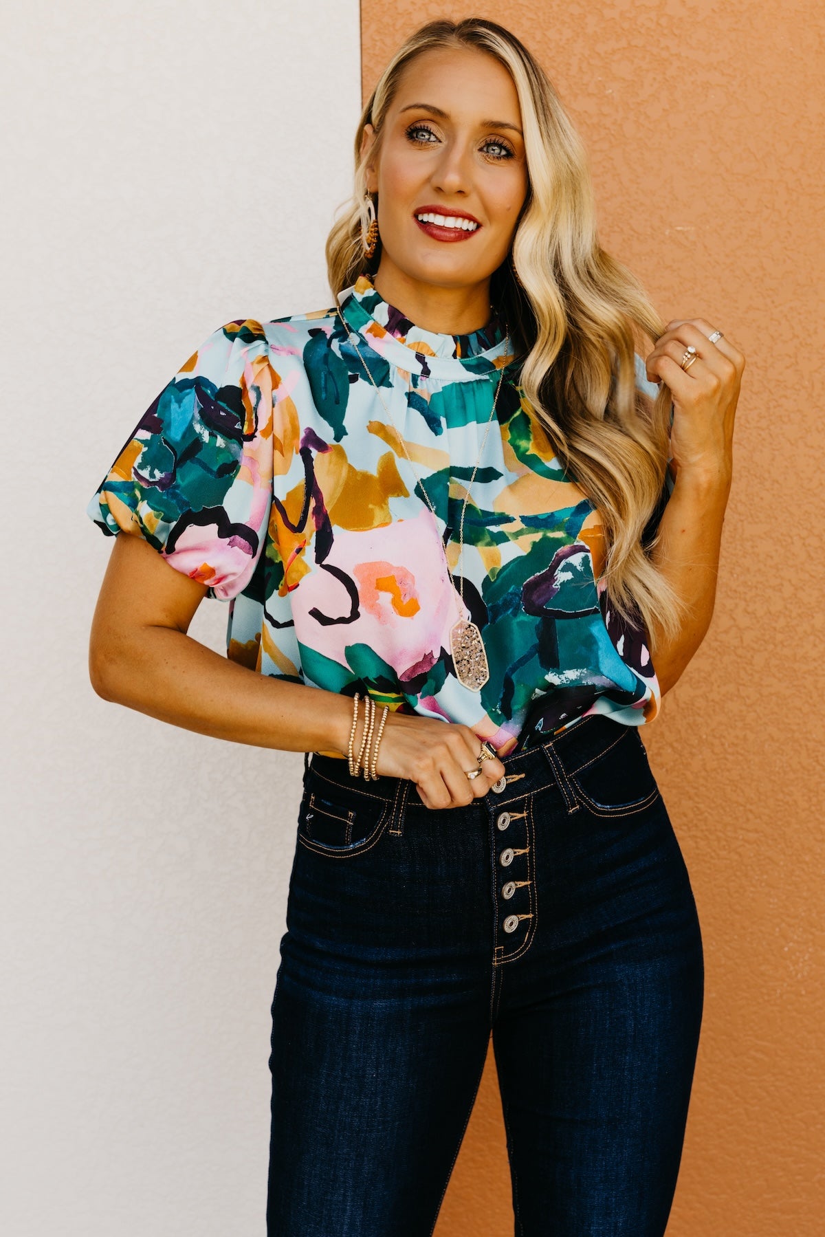 The Vicente Floral Puff Sleeve Blouse