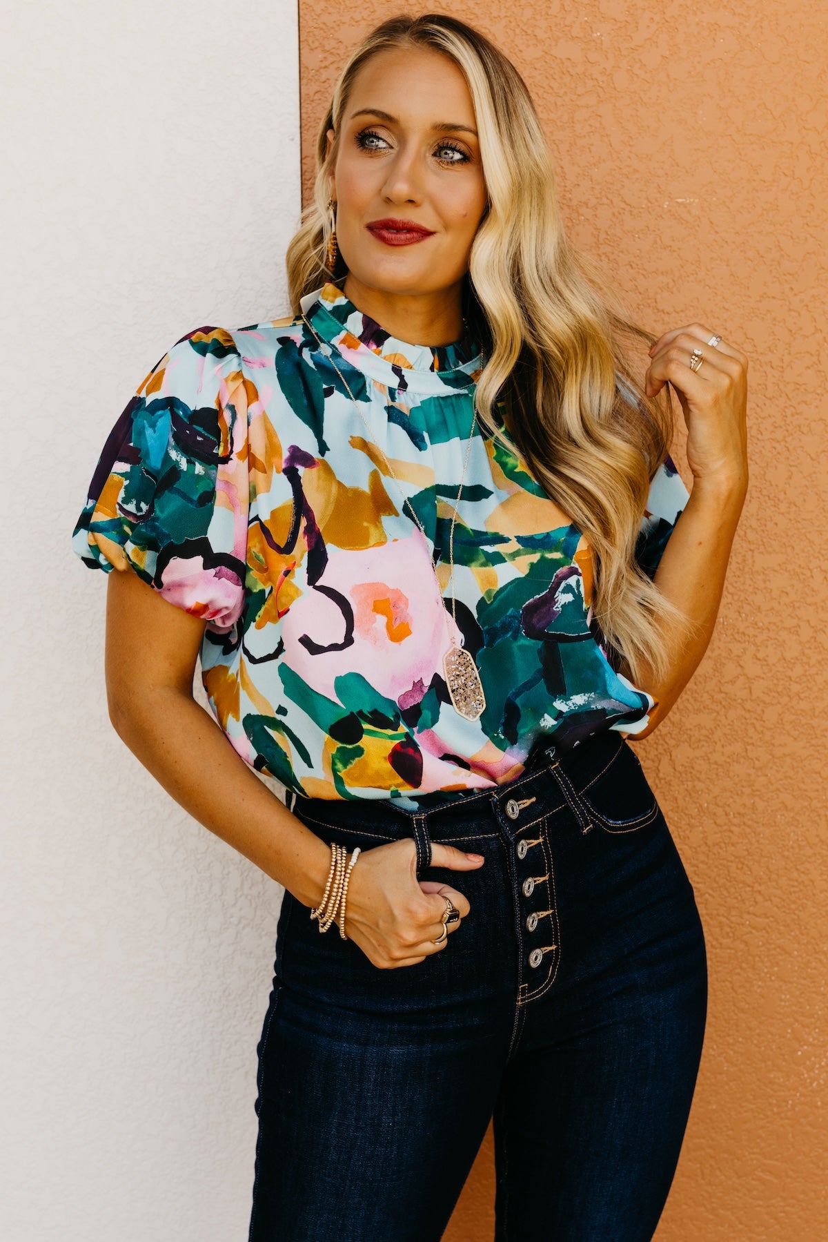 The Vicente Floral Puff Sleeve Blouse