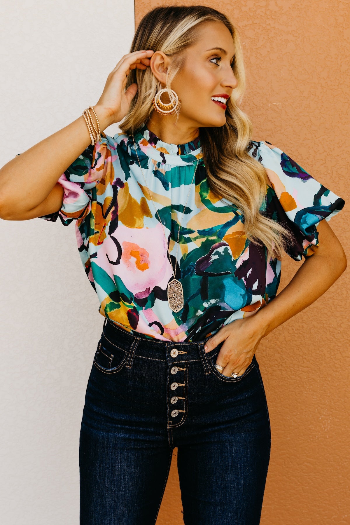 The Vicente Floral Puff Sleeve Blouse