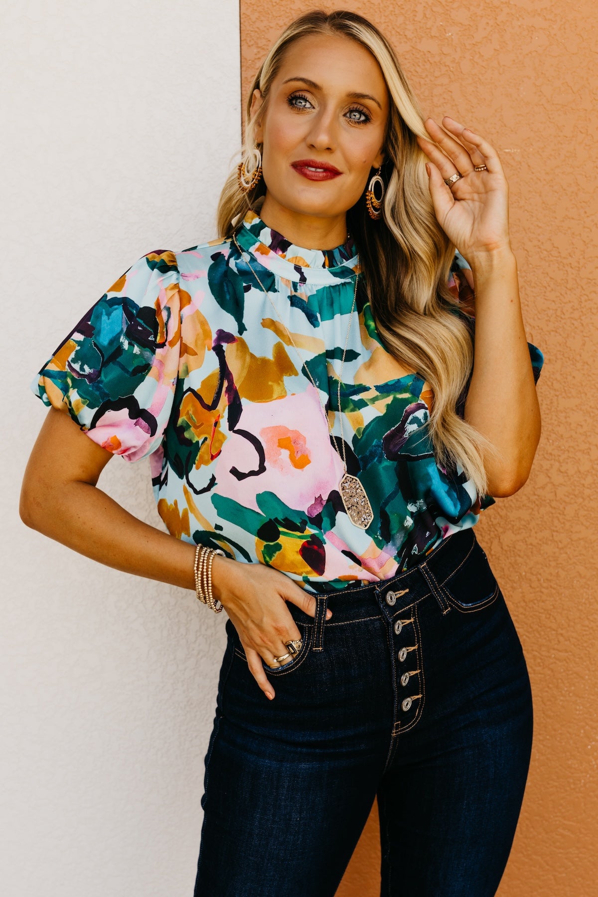 The Vicente Floral Puff Sleeve Blouse